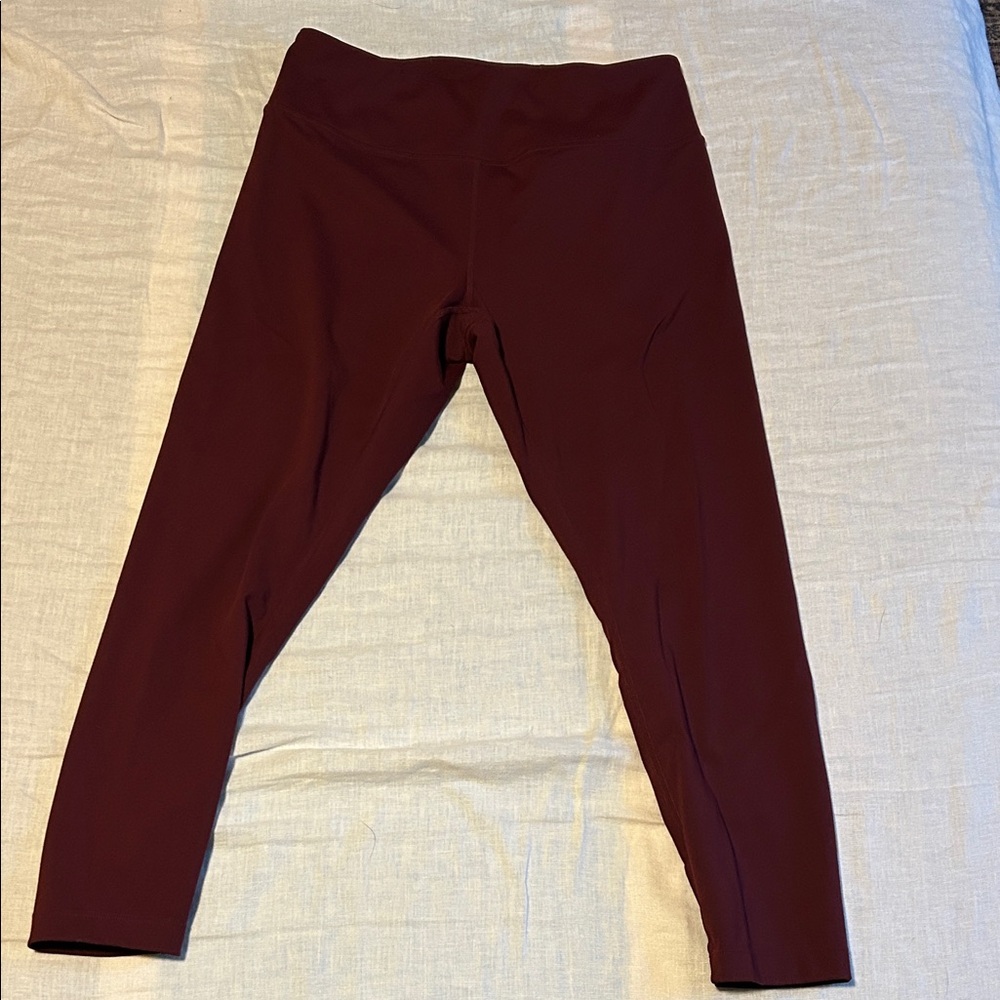 Burgundy High-Waisted Leggings